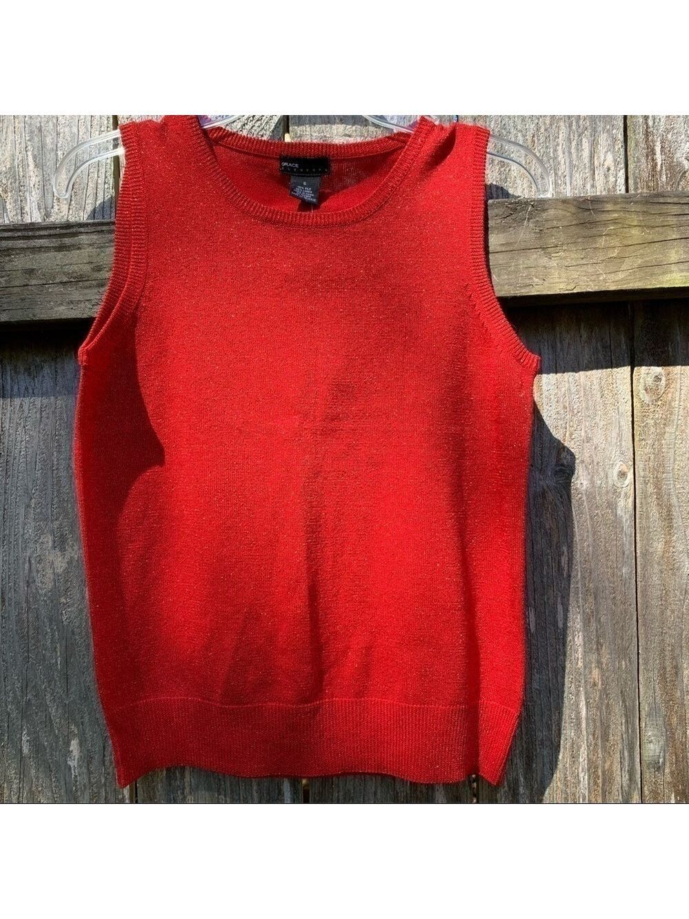 GRACE ELEMENTS silk knit sleeveless sweater tank top festive sparkle holiday